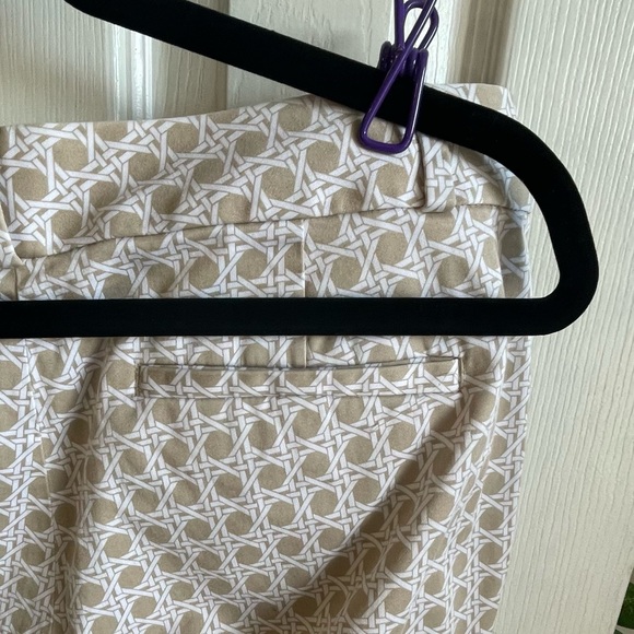 Off White Printed Banana Republic Flat Front Chino Pants Size 8 - Picture 5 of 9